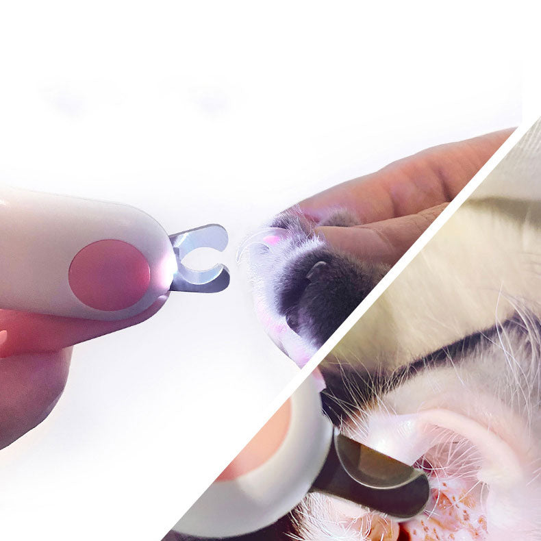 The Essential Pet Grooming Tool: LED Illuminating Line Pet Mini ABS Nail Trimmer